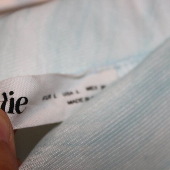 New Elodie Blue Cloud Printed Ruffle Mini Skirt Women's Size L - Picture 4 of 8